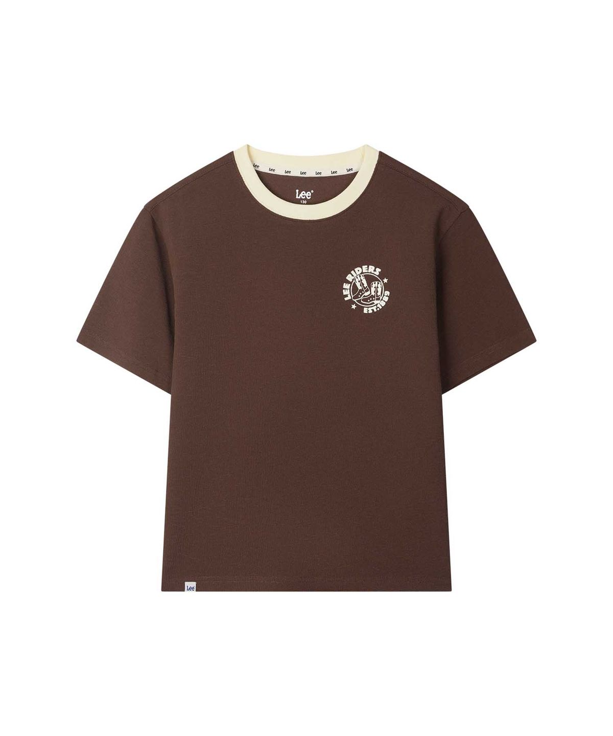 리 키즈(LEE KIDS) 카우보이 원형 스몰로고 티셔츠 브라운 LK2602ST22BR