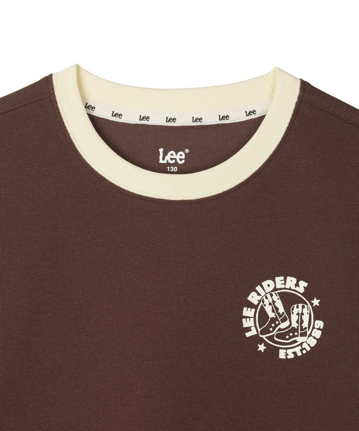 리 키즈(LEE KIDS) 카우보이 원형 스몰로고 티셔츠 브라운 LK2602ST22BR
