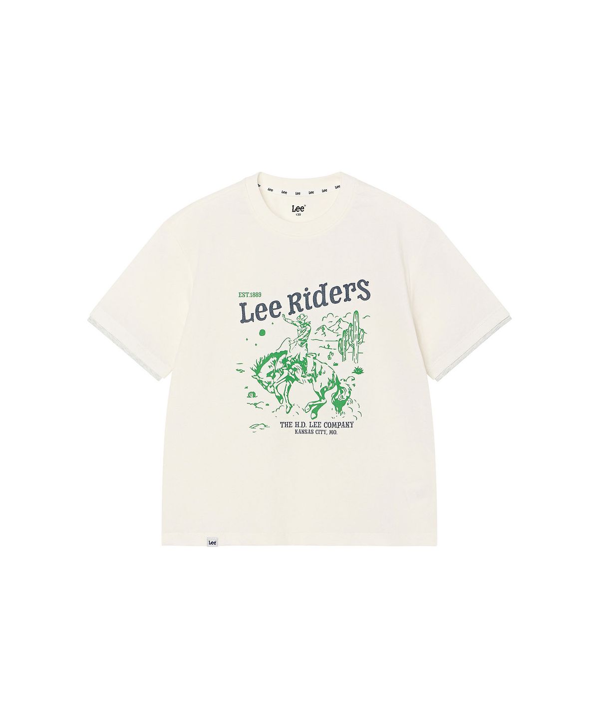 리 키즈(LEE KIDS) 카우보이 그래픽 레이어드 티셔츠 화이트 LK2602ST20WH