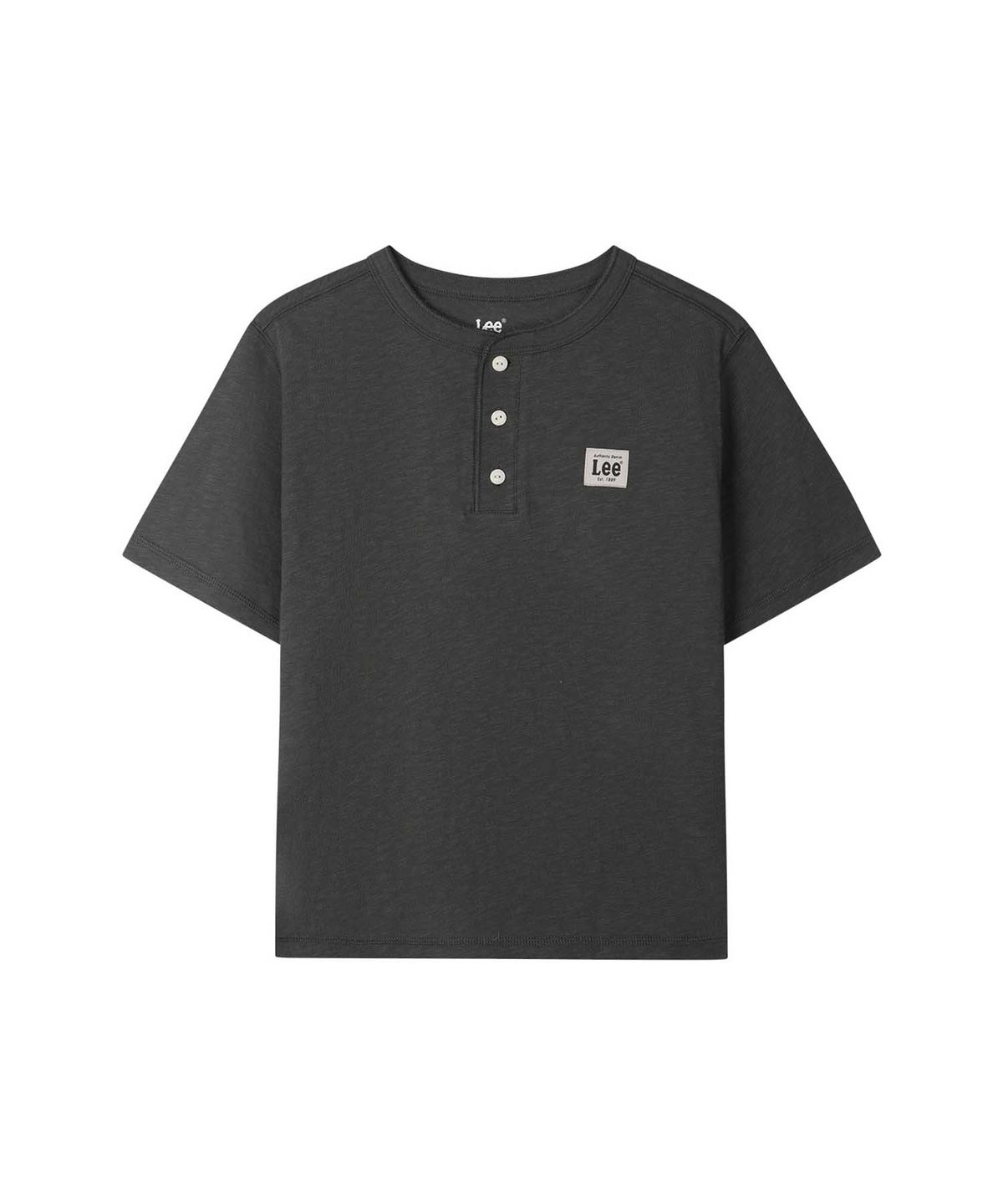 리 키즈(LEE KIDS) 헨리넥 슬럽 티셔츠 다크그레이 LK2602ST04DG