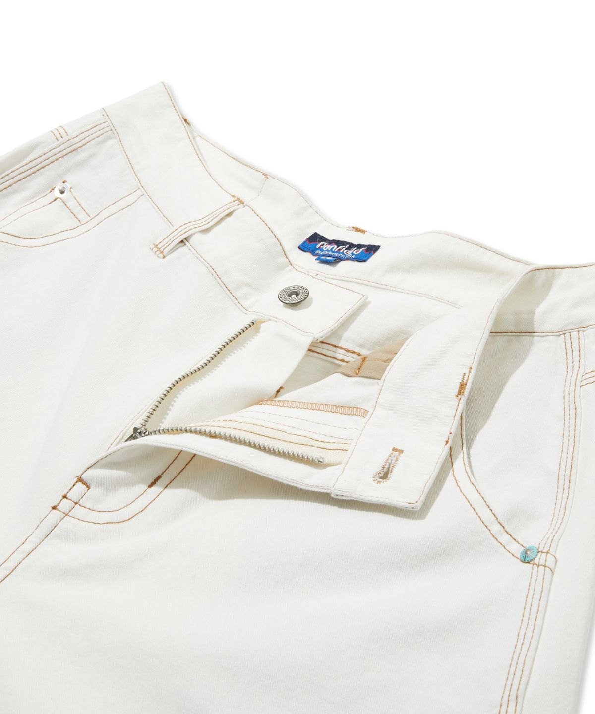 펜필드(PENFIELD) 1975 원 워시드 배럴 데님 팬츠 화이트_FS1WP08U