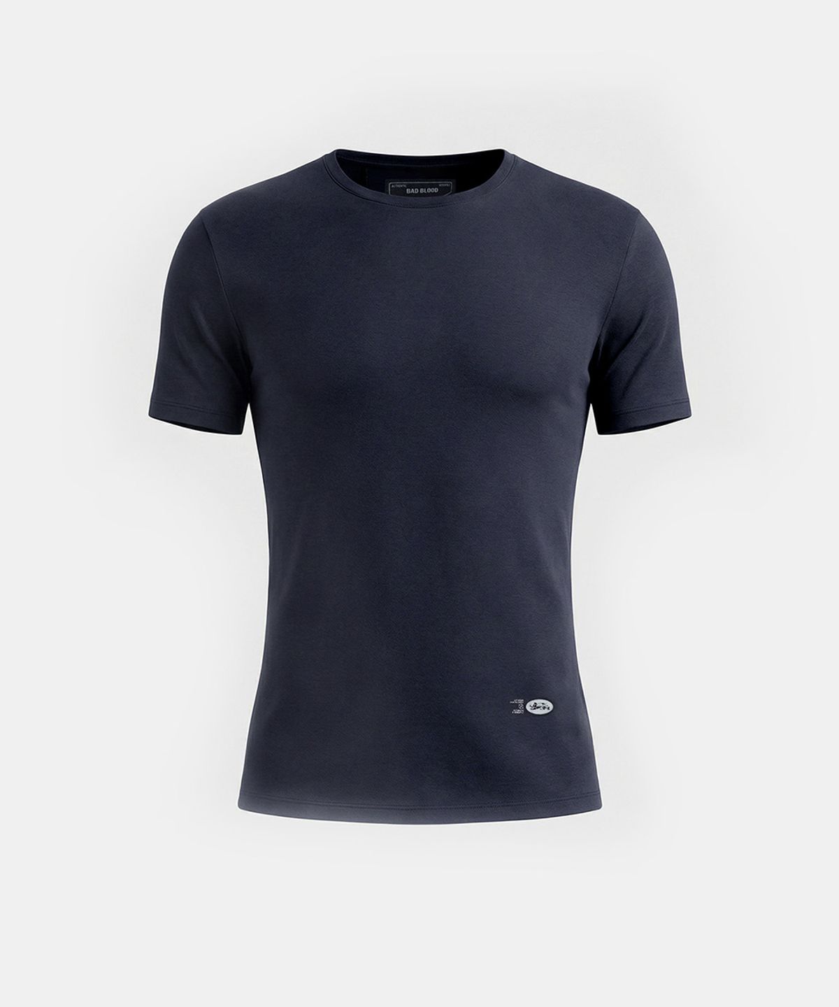 배드블러드(BADBLOOD) BS Cotton Jersey Fitted Short Sleeve T-Shirt - Navy