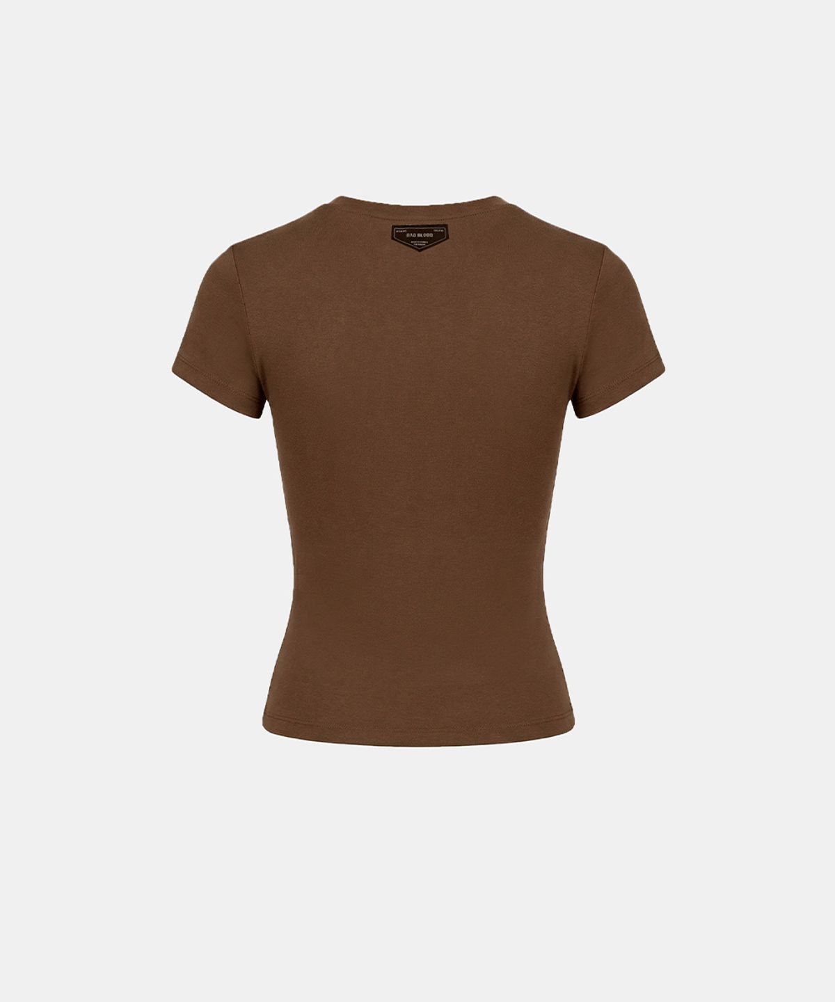 배드블러드(BADBLOOD) BS Cotton Jersey Fitted Short Sleeve T-Shirt - Brown