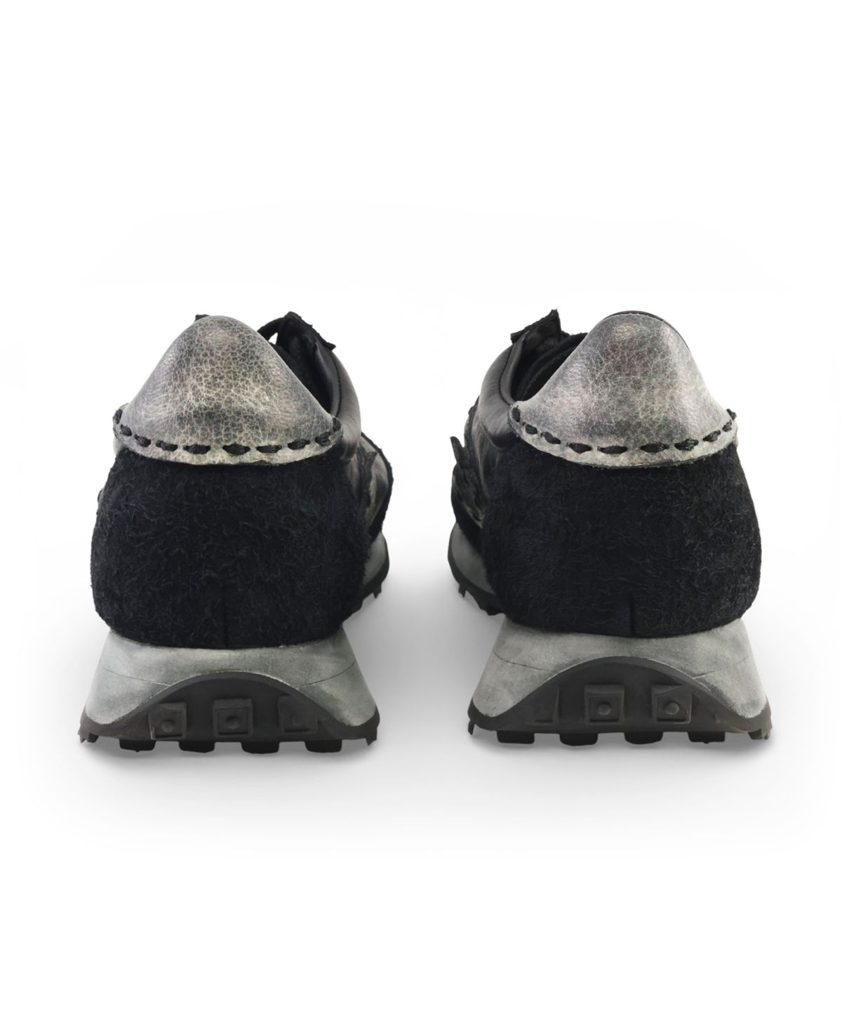 야세(YASE) [Deerskin, Kangaroo leather] WSR-7 Vintage Jogging Sneakers Black