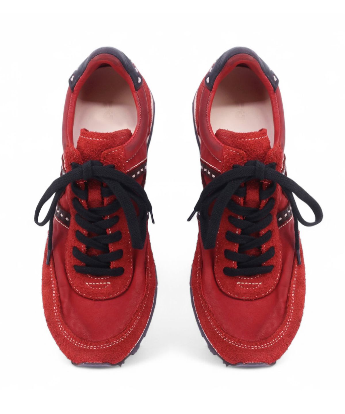 야세(YASE) [Deerskin, Kangaroo leather] WSR-7 Vintage Jogging Sneakers Red