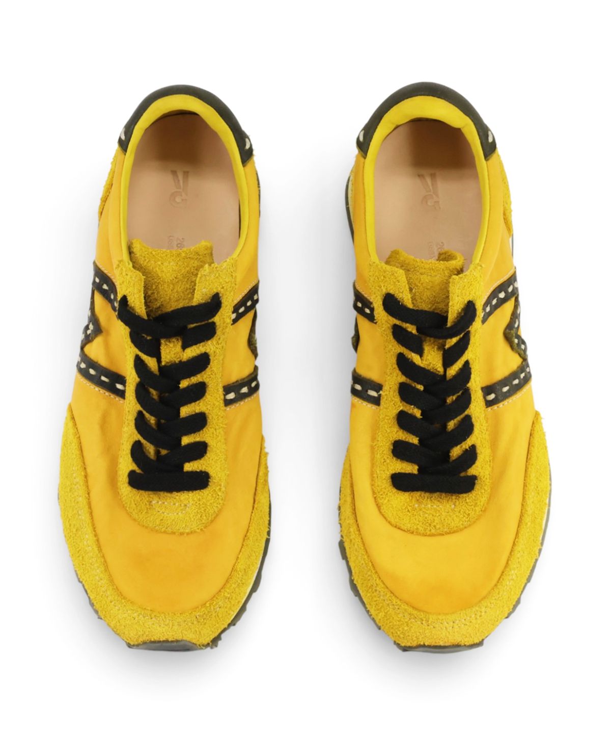 야세(YASE) [Deerskin, Kangaroo leather] WSR-7 Vintage Jogging Sneakers Yellow