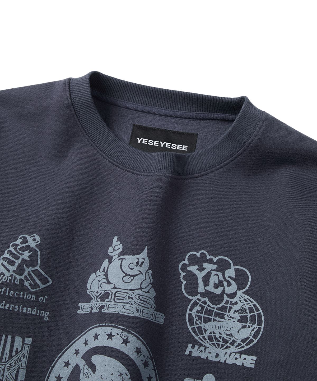 예스아이씨(YESEYESEE) Y.E.S Combine Sweatshirt Light Navy