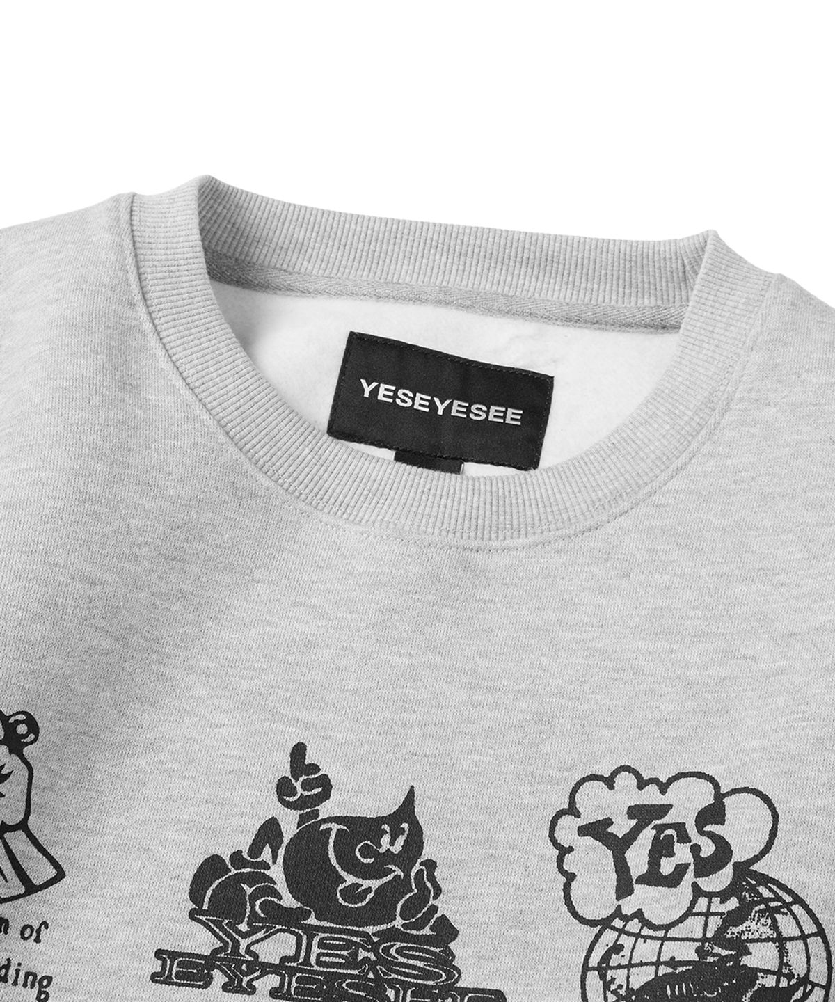 예스아이씨(YESEYESEE) Y.E.S Combine Sweatshirt Grey