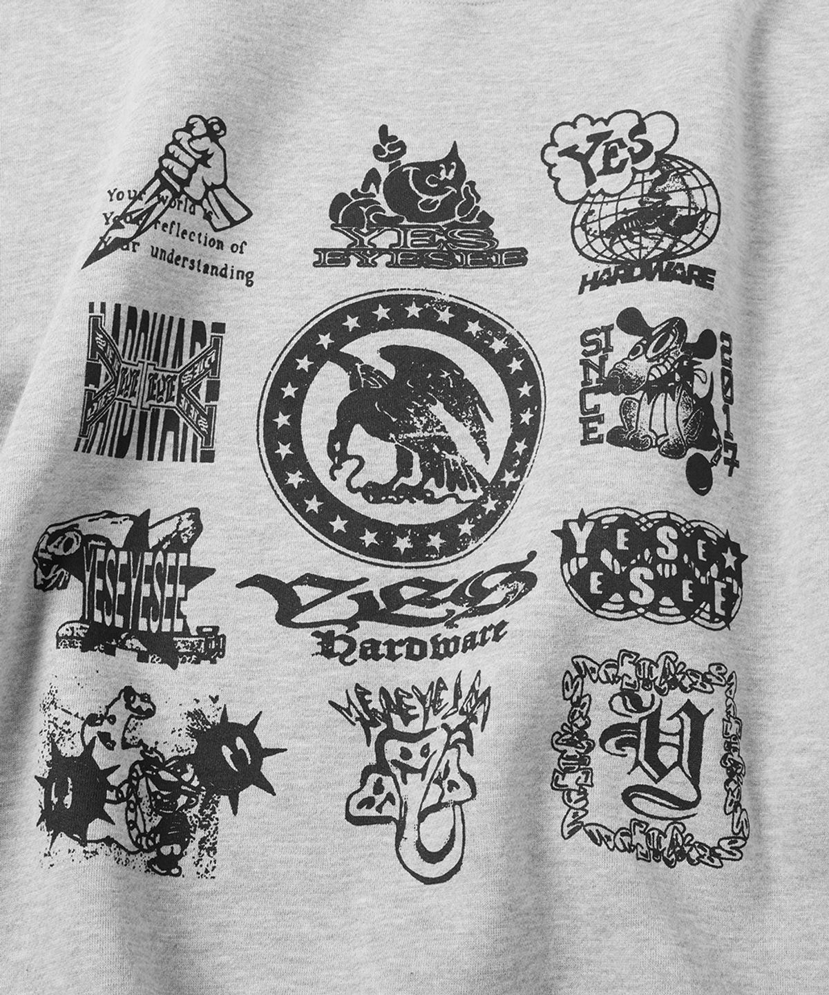 예스아이씨(YESEYESEE) Y.E.S Combine Sweatshirt Grey