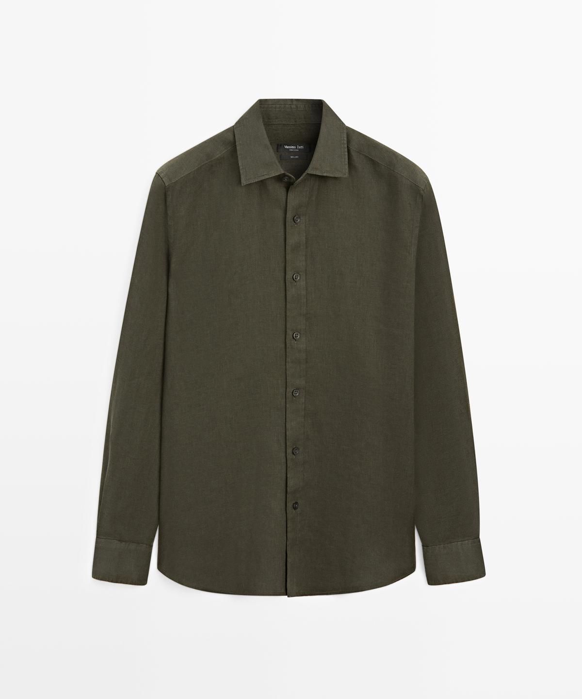 마시모두띠(MASSIMO DUTTI) 100% 린넨 슬림핏 셔츠