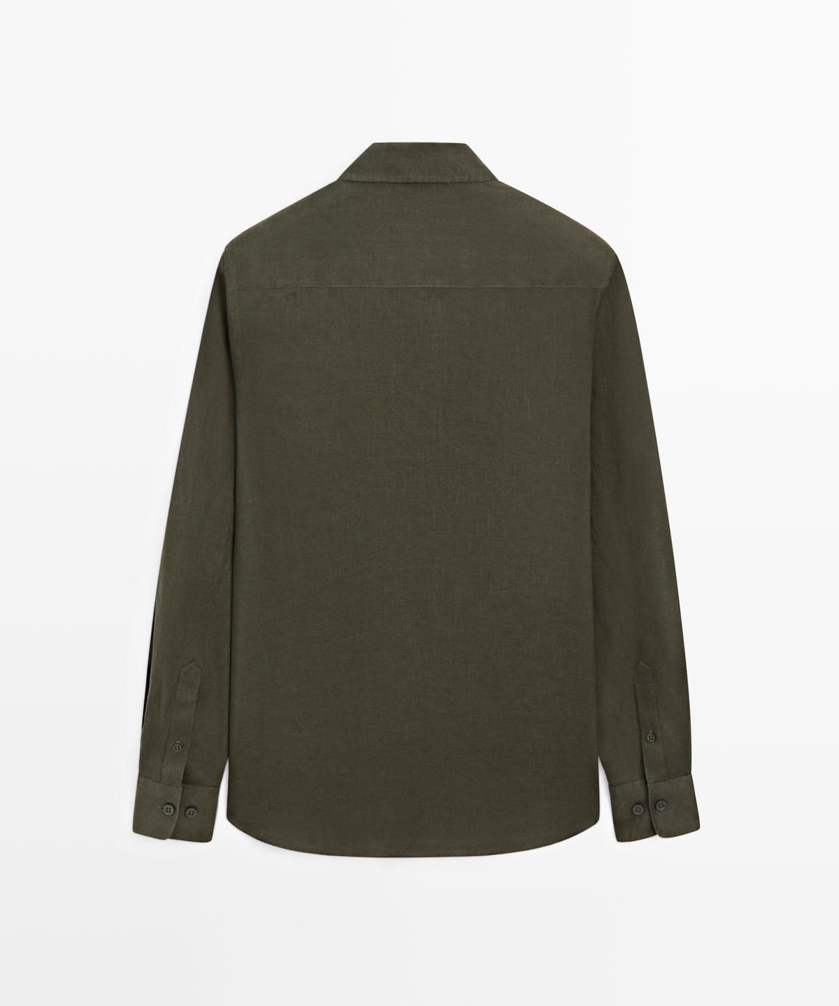 마시모두띠(MASSIMO DUTTI) 100% 린넨 슬림핏 셔츠