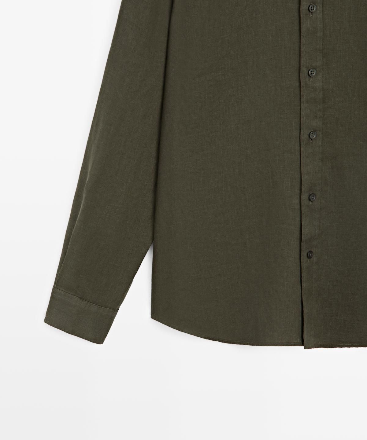 마시모두띠(MASSIMO DUTTI) 100% 린넨 슬림핏 셔츠