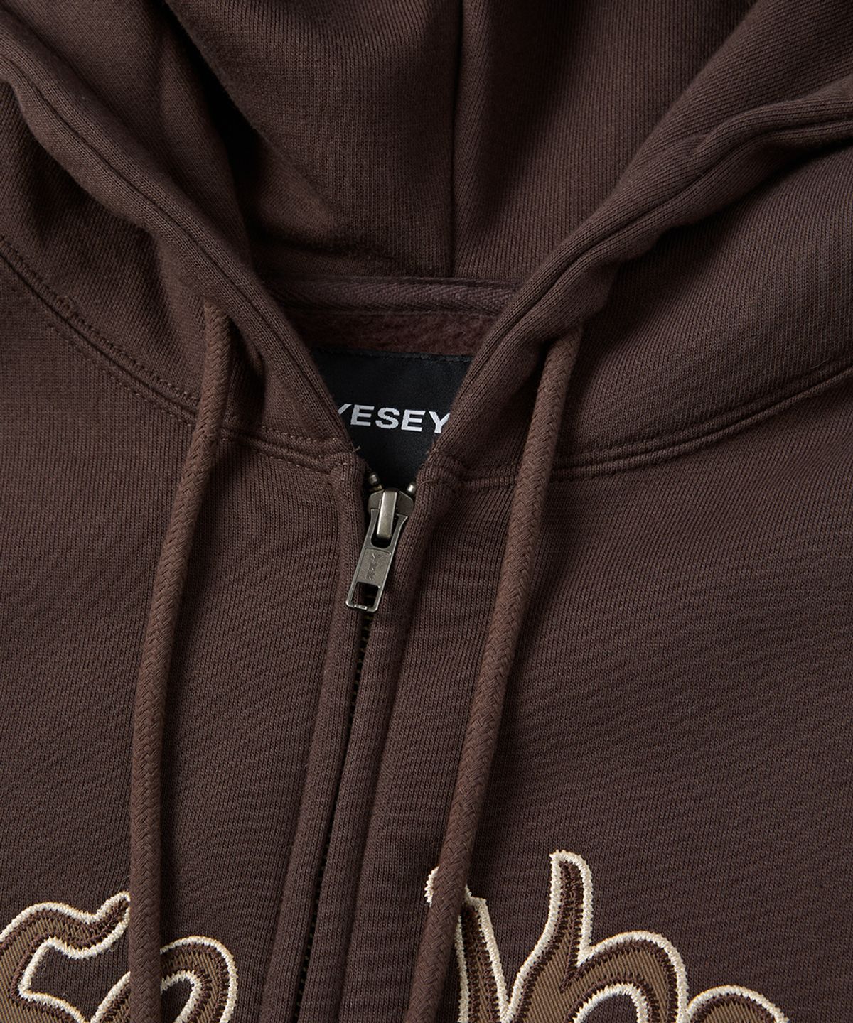 예스아이씨(YESEYESEE) Y.E.S Snail Logo Zip-up Hoodie Dark Brown