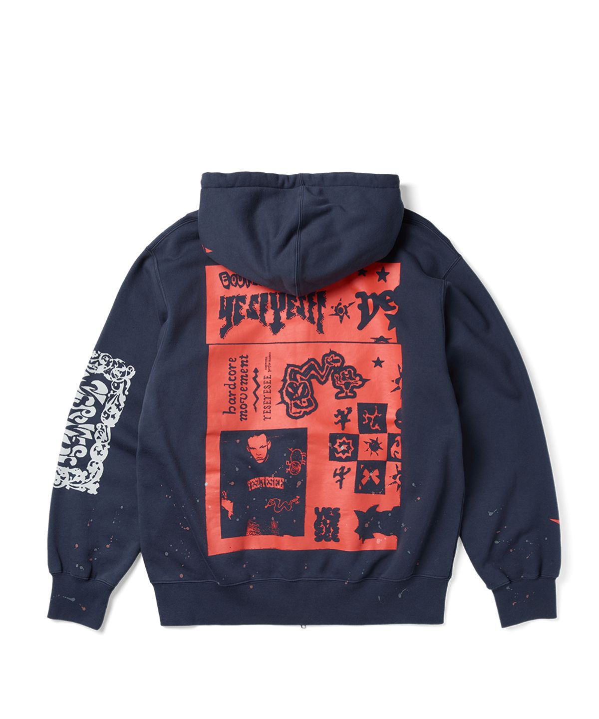 예스아이씨(YESEYESEE) Scanned Zip-up Hoodie Light Navy