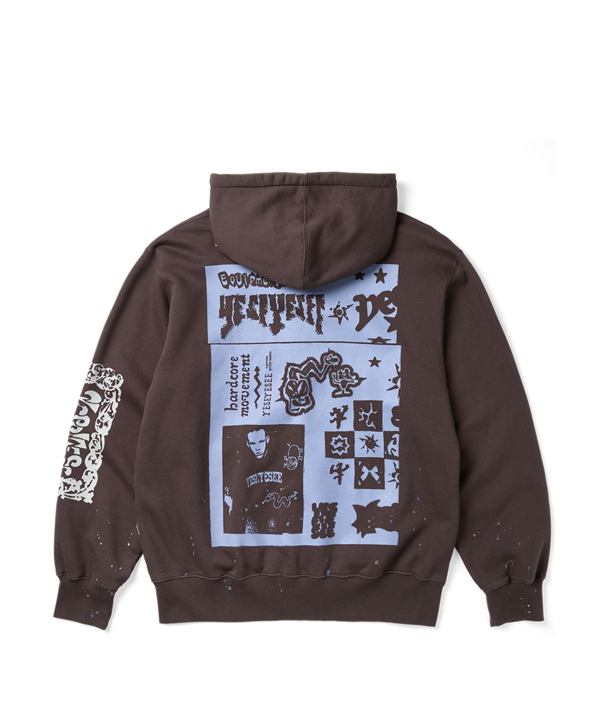 예스아이씨(YESEYESEE) Scanned Zip-up Hoodie Dark Brown