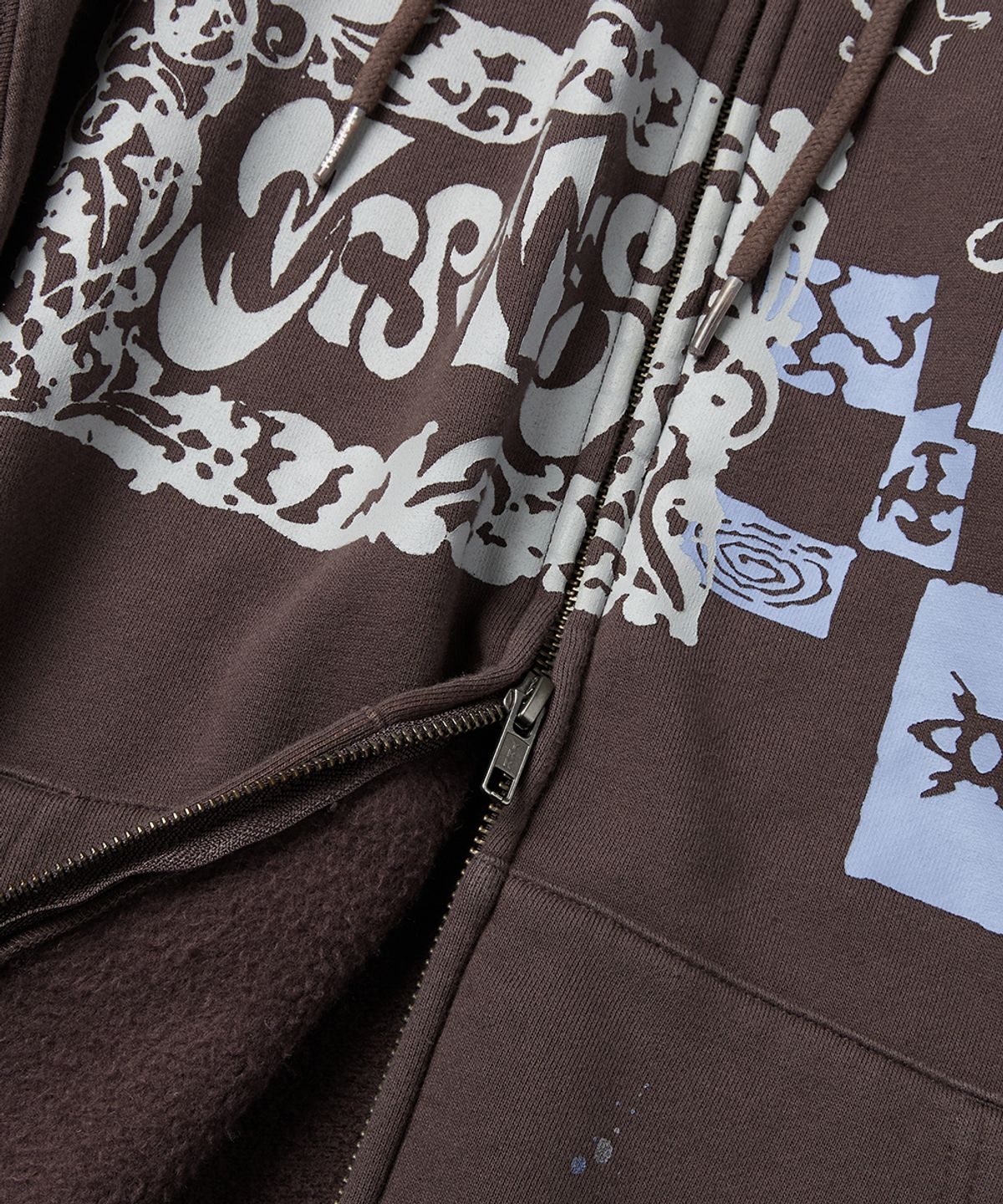 예스아이씨(YESEYESEE) Scanned Zip-up Hoodie Dark Brown