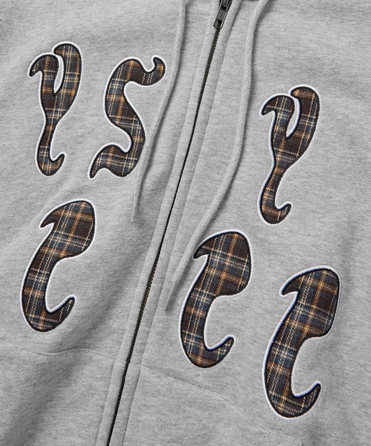 예스아이씨(YESEYESEE) Y.E.S Bully Check Zip-up Hoodie Grey