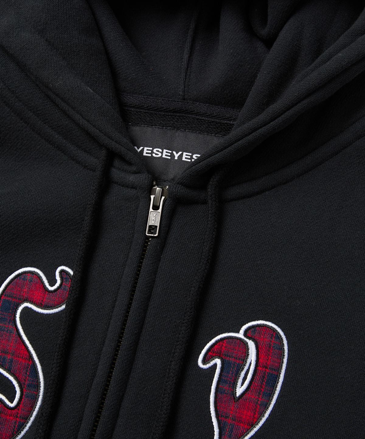 예스아이씨(YESEYESEE) Y.E.S Bully Check Zip-up Hoodie Black