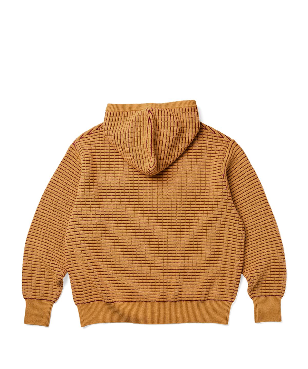 예스아이씨(YESEYESEE) Brick Pattern Knit Zip Hoodie Yellow