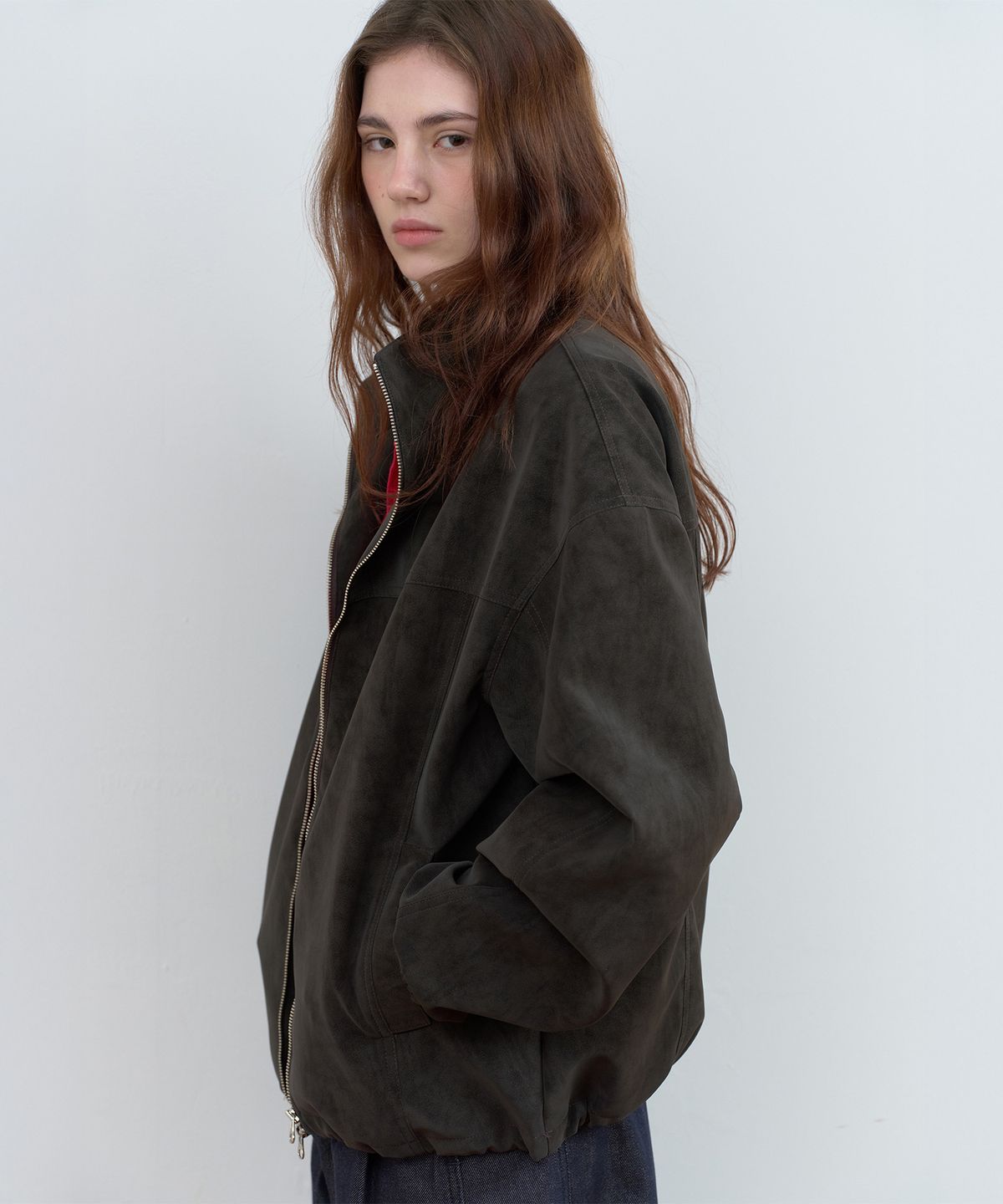 로라로라(ROLAROLA) SUEDE BLOUSON JACKET BROWN