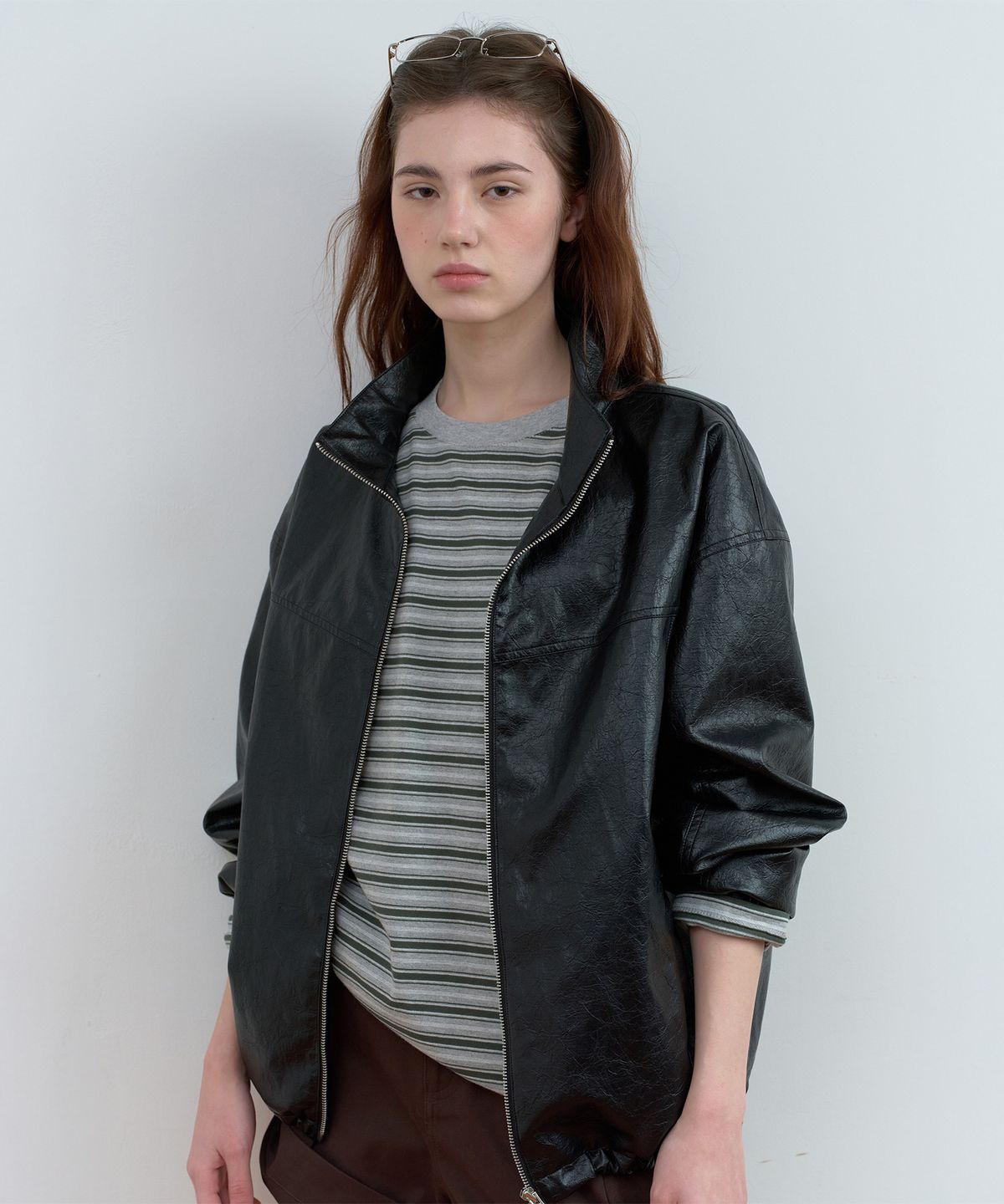 로라로라(ROLAROLA) LEATHER BLOUSON JACKET BLACK