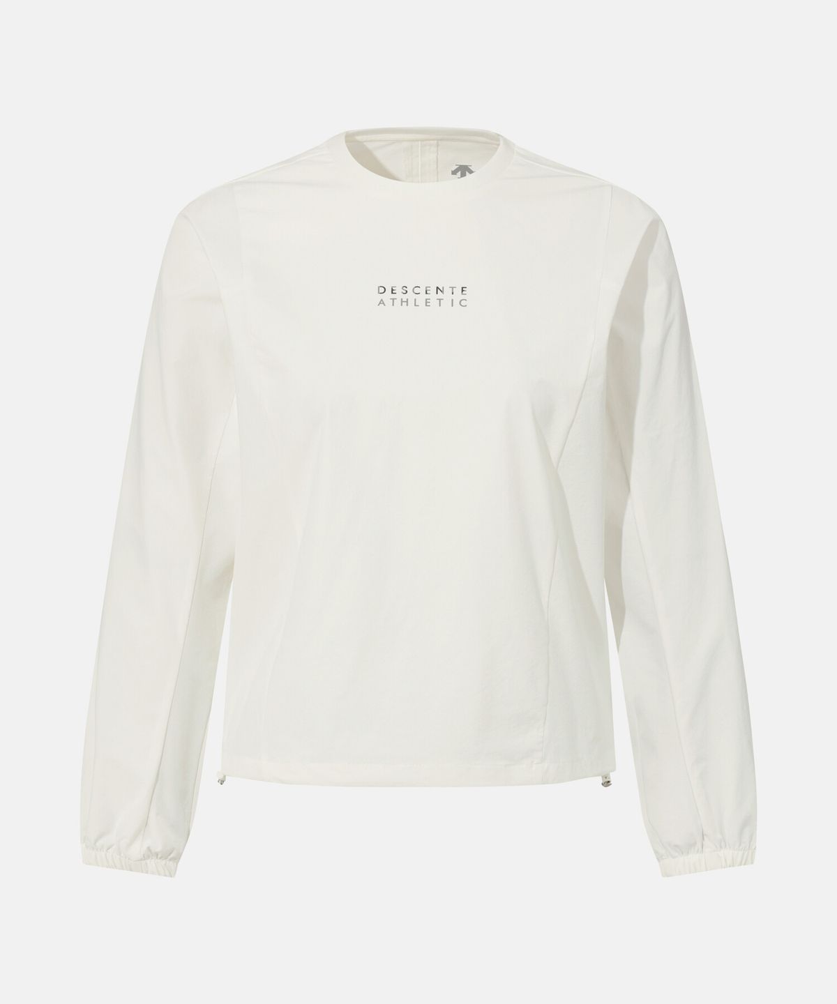 데상트(DESCENTE) 우먼스 워딩 그래픽 우븐 맨투맨 아이보리 SR122PWH11