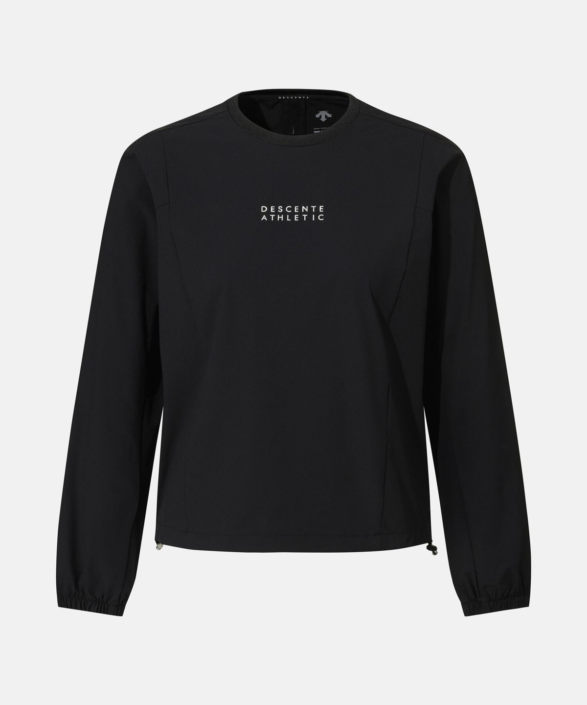 데상트(DESCENTE) 우먼스 워딩 그래픽 우븐 맨투맨 블랙 SR122PWH11