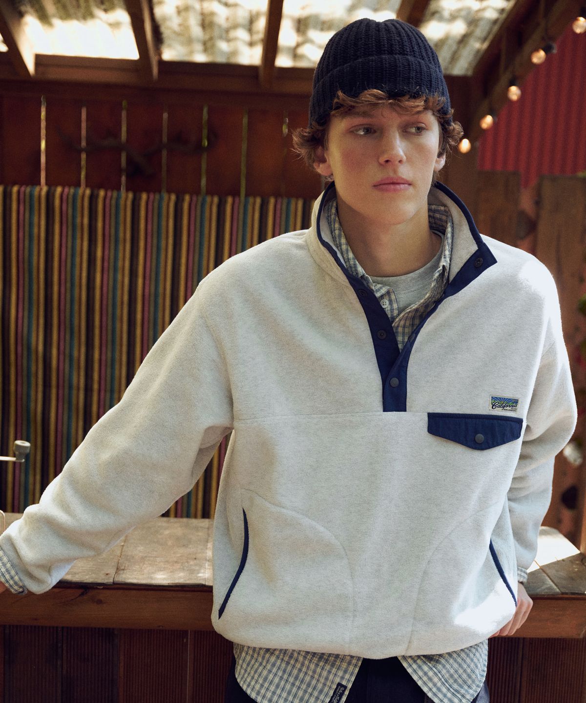 후아유(WHO.A.U) Button Fleece Half Zip-up / WHMAG4V22U