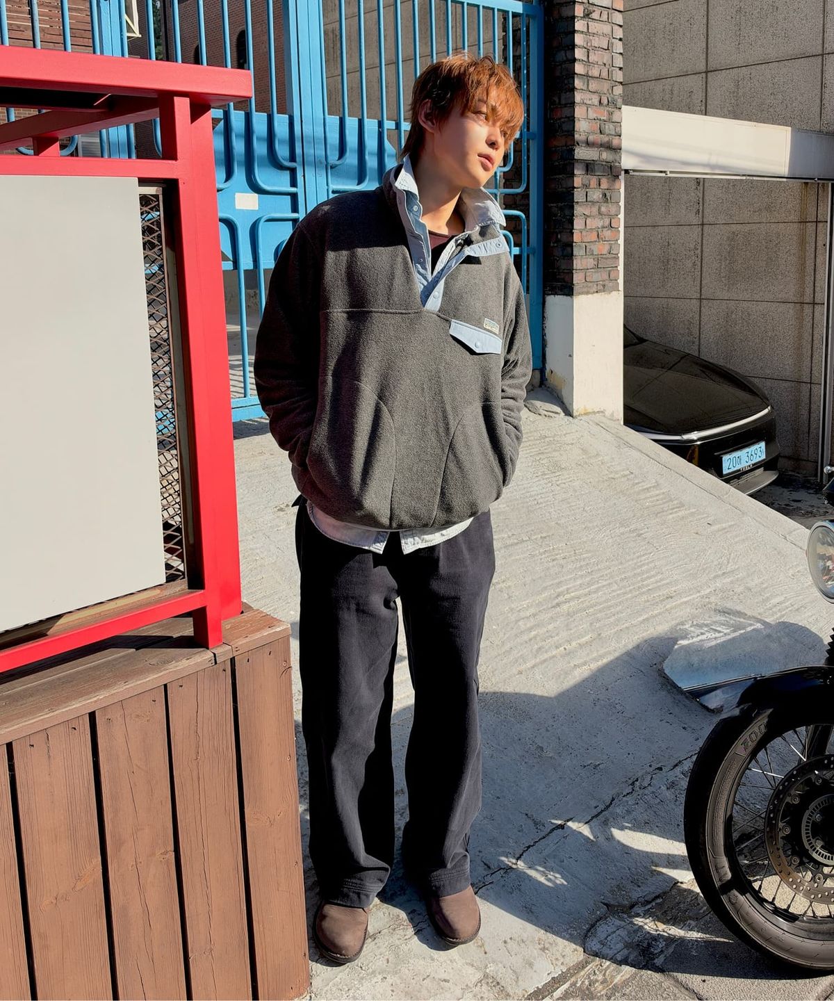 후아유(WHO.A.U) Button Fleece Half Zip-up / WHMAG4V22U