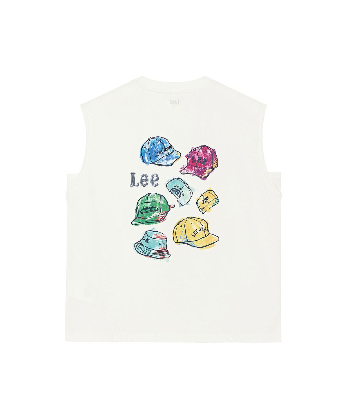 리 키즈(LEE KIDS) 크레용 모자 아트웍 슬리브리스 티 화이트 LK2602SL41WH