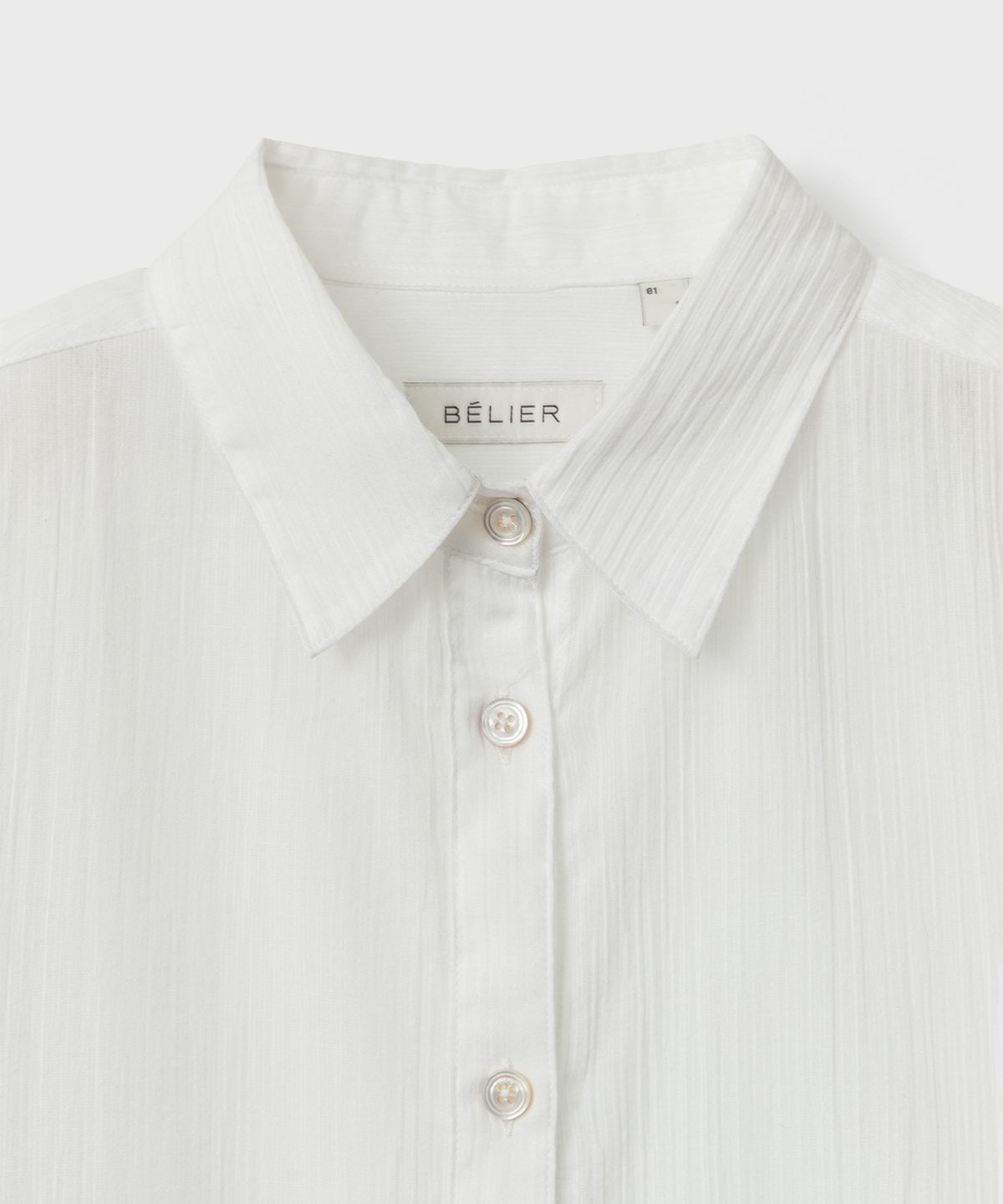 벨리에(BELIER) (W) 시어링 링클 셔츠 - 화이트