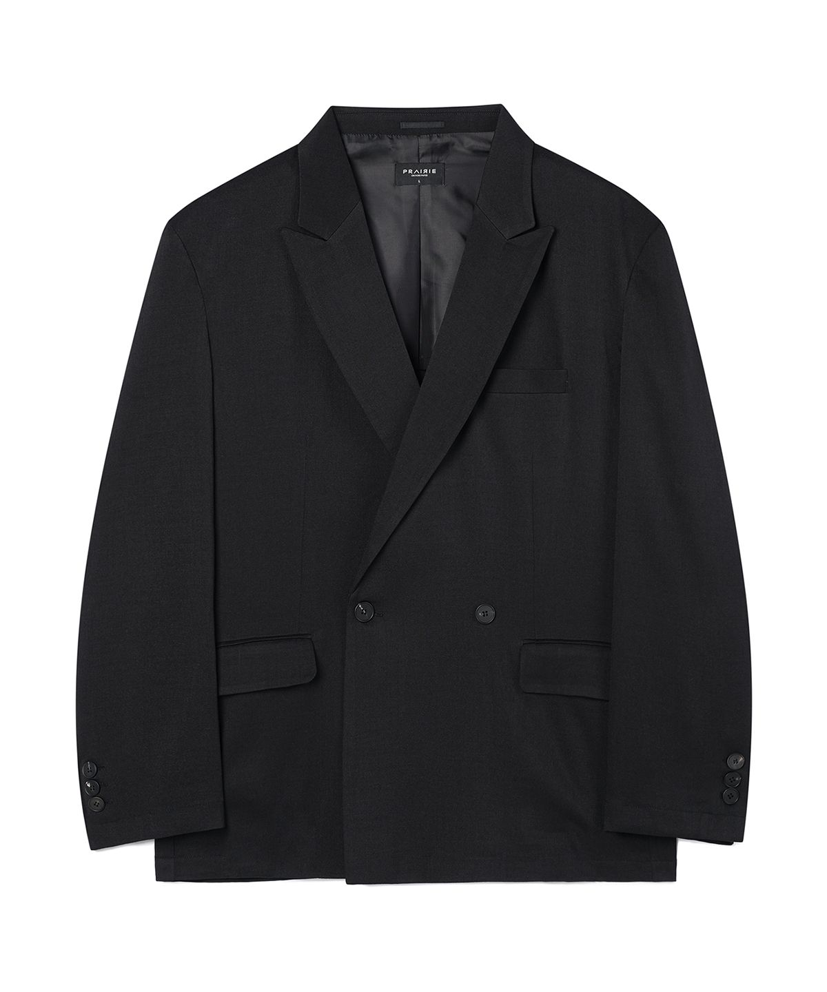 프레리(PRAIRIE) 빅대디핏 원버튼 더블 블레이저 셋업 (BLACK / NAVY)
