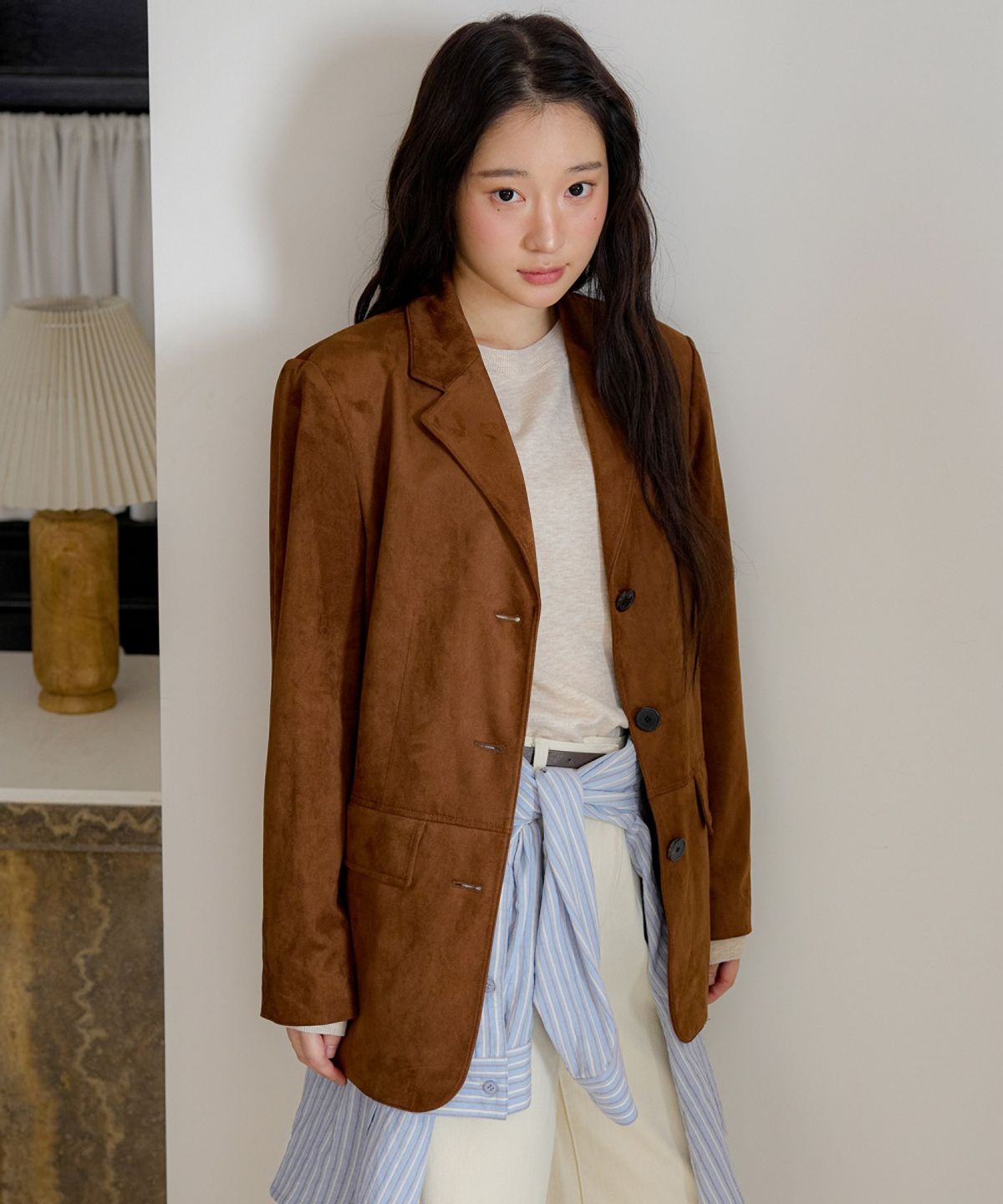 올리브 데 올리브(OLIVE DES OLIVE) 스카프배색 래글런 풀오버 OK6SP1710