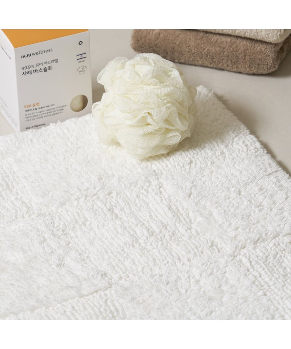 자주(JAJU) 체크 양면 바스 매트_45x70cm