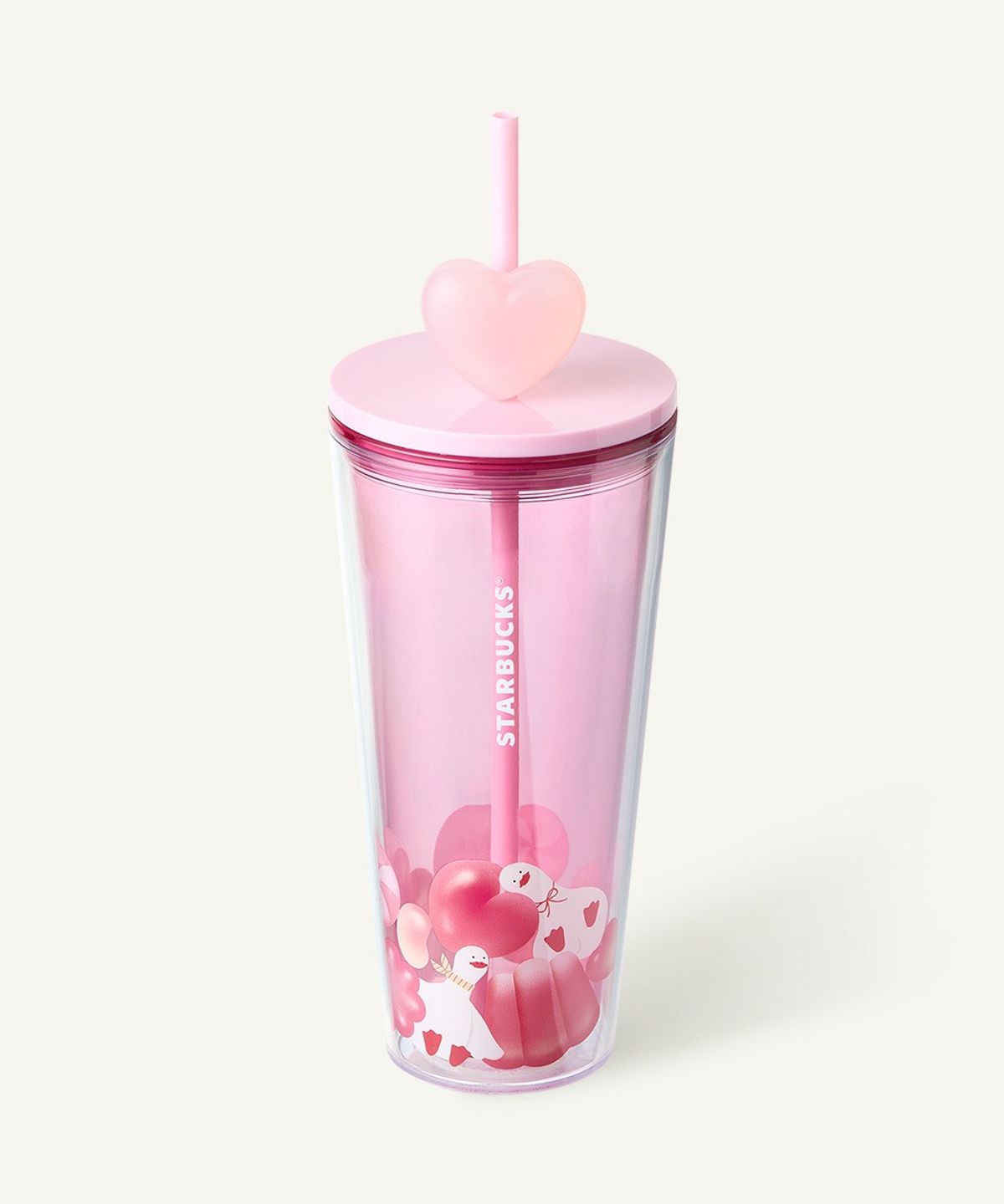 스타벅스(STARBUCKS) 젤리덕 하트참 콜드컵 591ml +에코텀블러음료쿠폰(카톡발송)