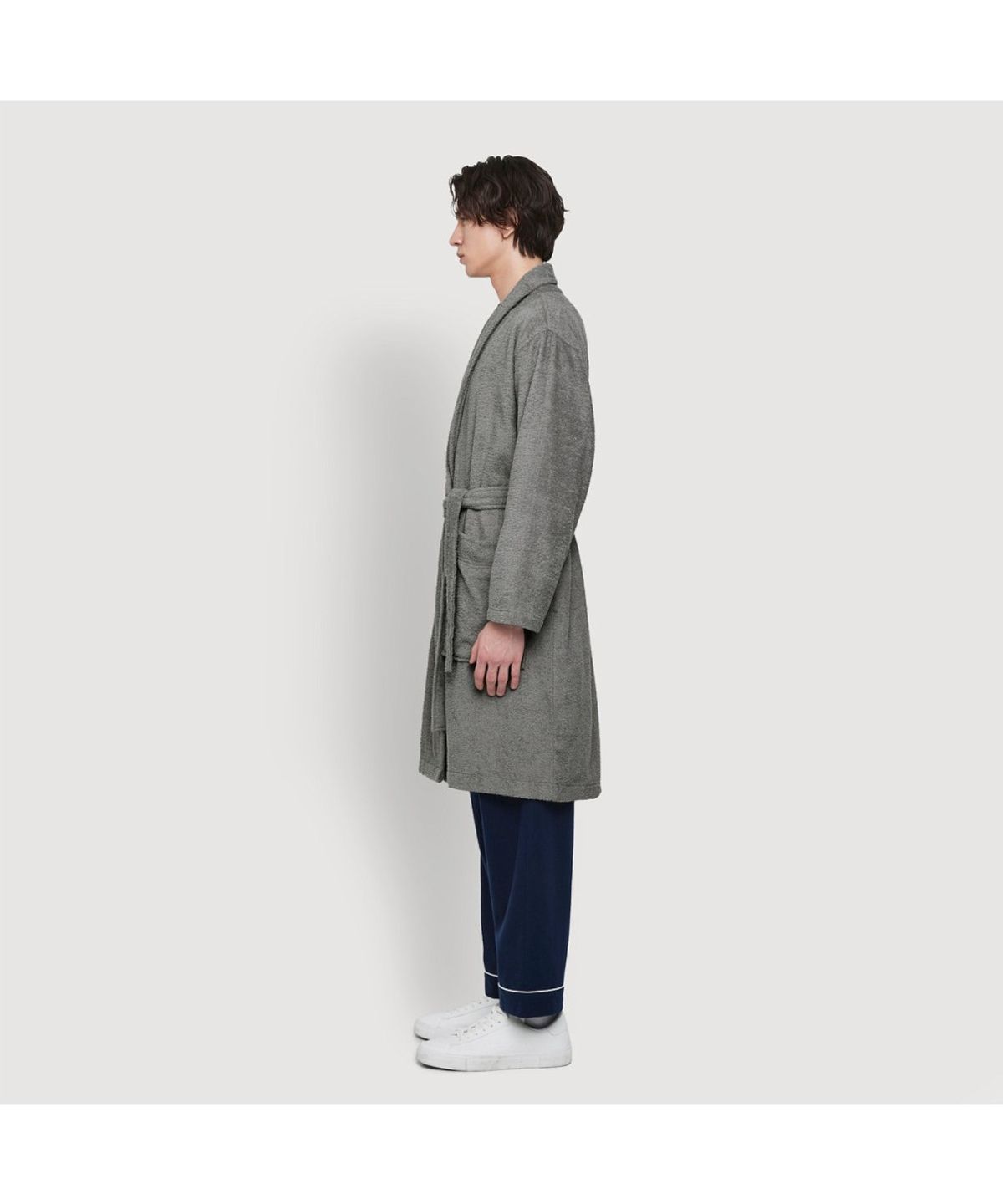 자주(JAJU) 데일리 코튼 테리 배스 로브 그레이