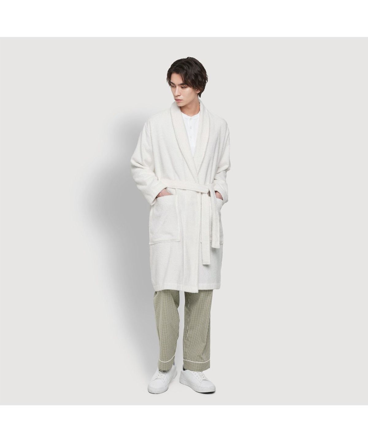 자주(JAJU) 데일리 코튼 테리 배스 로브 화이트