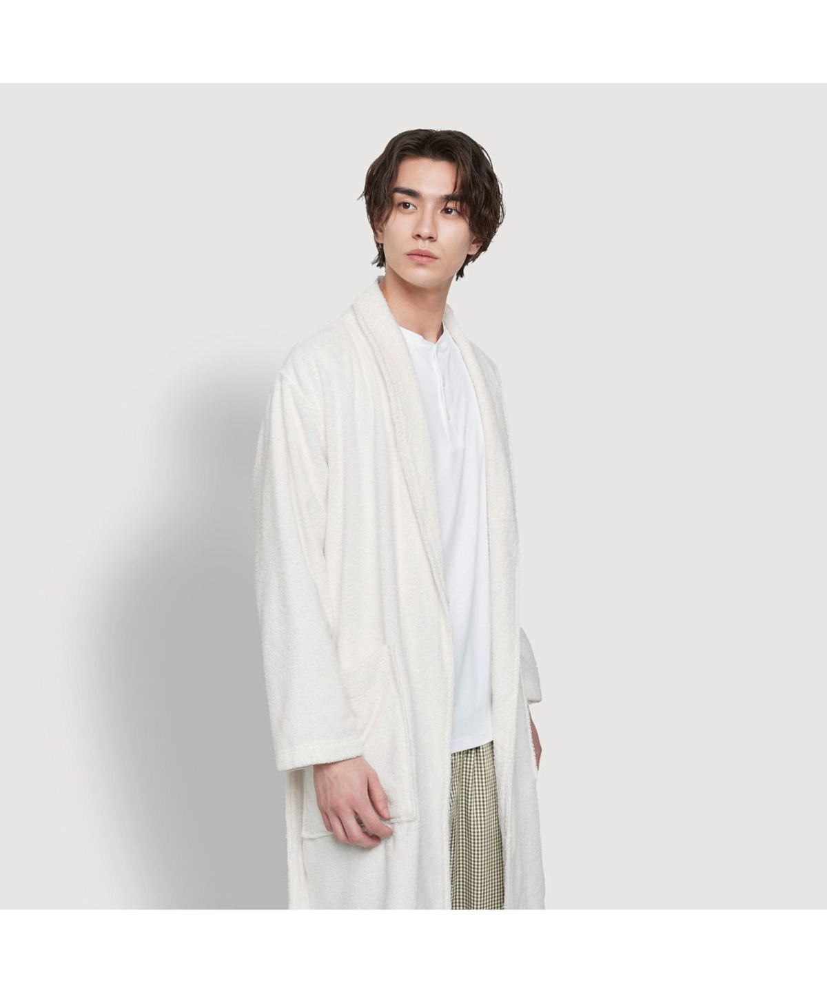자주(JAJU) 데일리 코튼 테리 배스 로브 화이트
