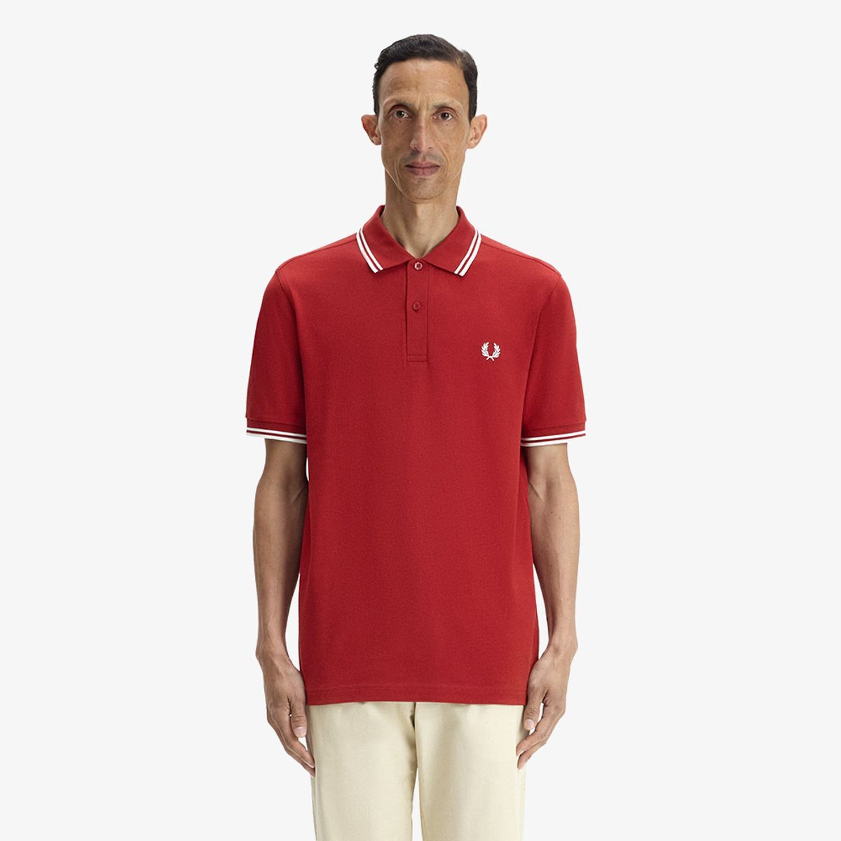 프레드페리(FRED PERRY) [M3600] 트윈 팁 프레드페리 셔츠 - 번트레드/스노우화이트 AFPM2613600-07B