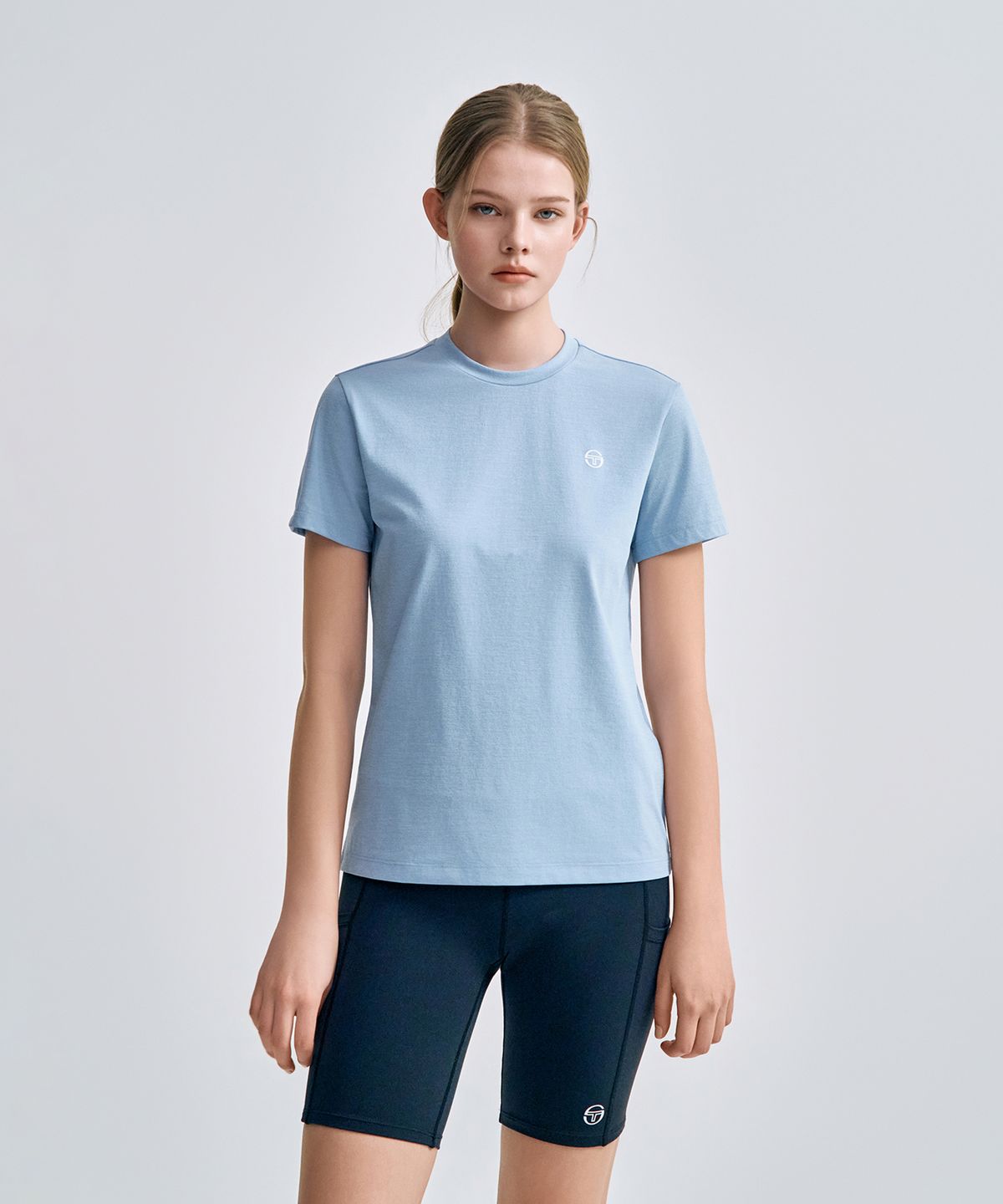 세르지오 타키니(SERGIO TACCHINI) W 쿨매치 반팔 티셔츠 (L.Indigo)