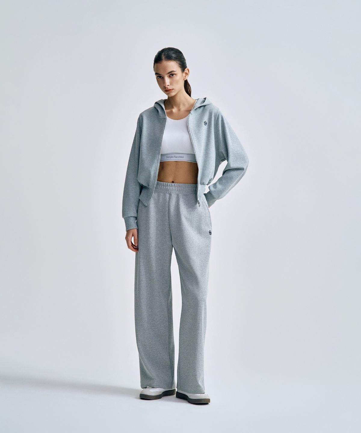 세르지오 타키니(SERGIO TACCHINI) W 쿠쉬라이트 프렌치 와이드 팬츠 (Melange Grey)