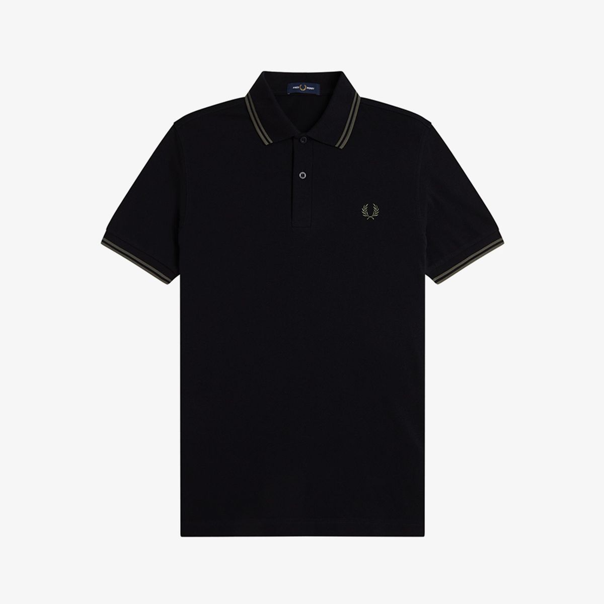 프레드페리(FRED PERRY) [M3600] 트윈 팁 프레드페리 셔츠 - 블랙/필드그린 AFPM2613600-T44