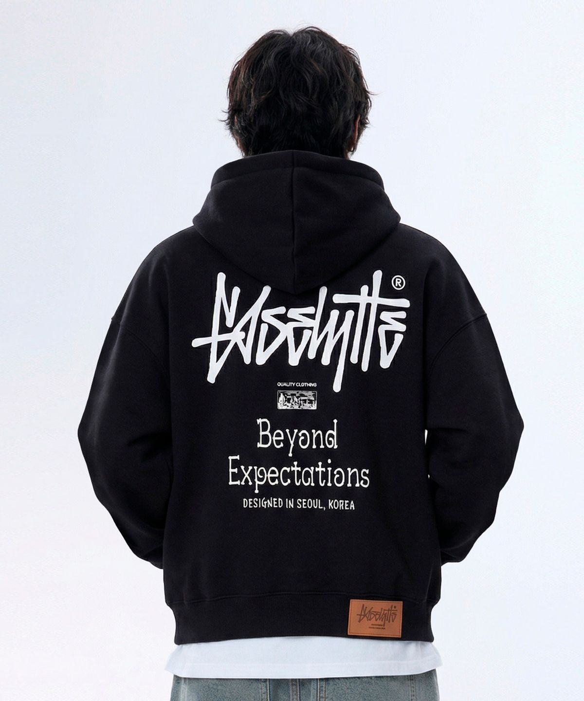 요세미티(YOSEMITE) OG 에센셜 오버핏 크롭 후드집업 블랙 YHZ-202
