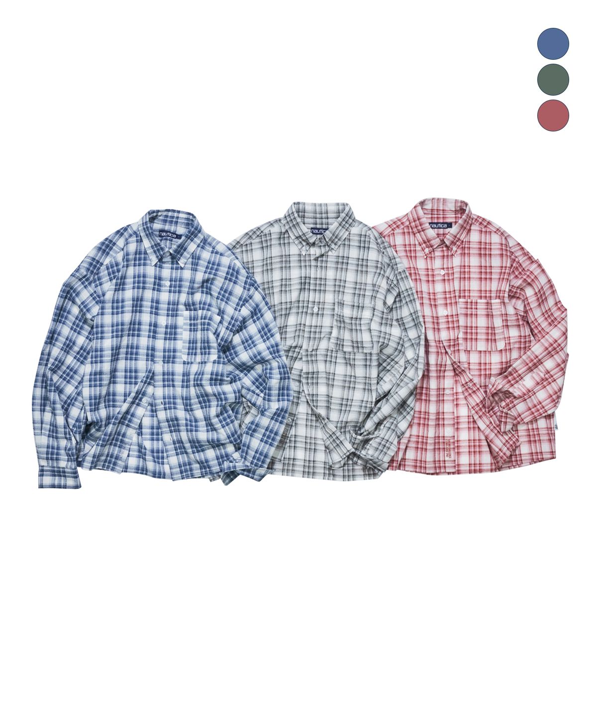 노티카(NAUTICA) 크롭 체크 셔츠(3colors) NST5426