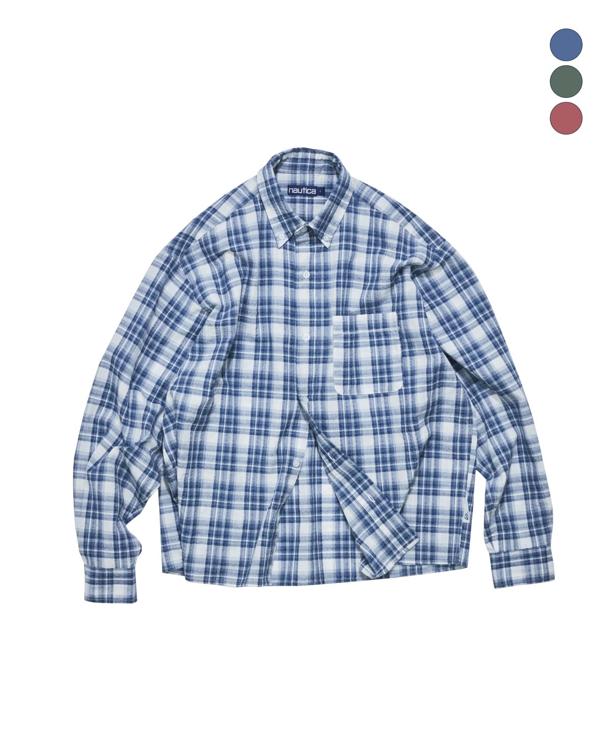노티카(NAUTICA) 크롭 체크 셔츠(3colors) NST5426