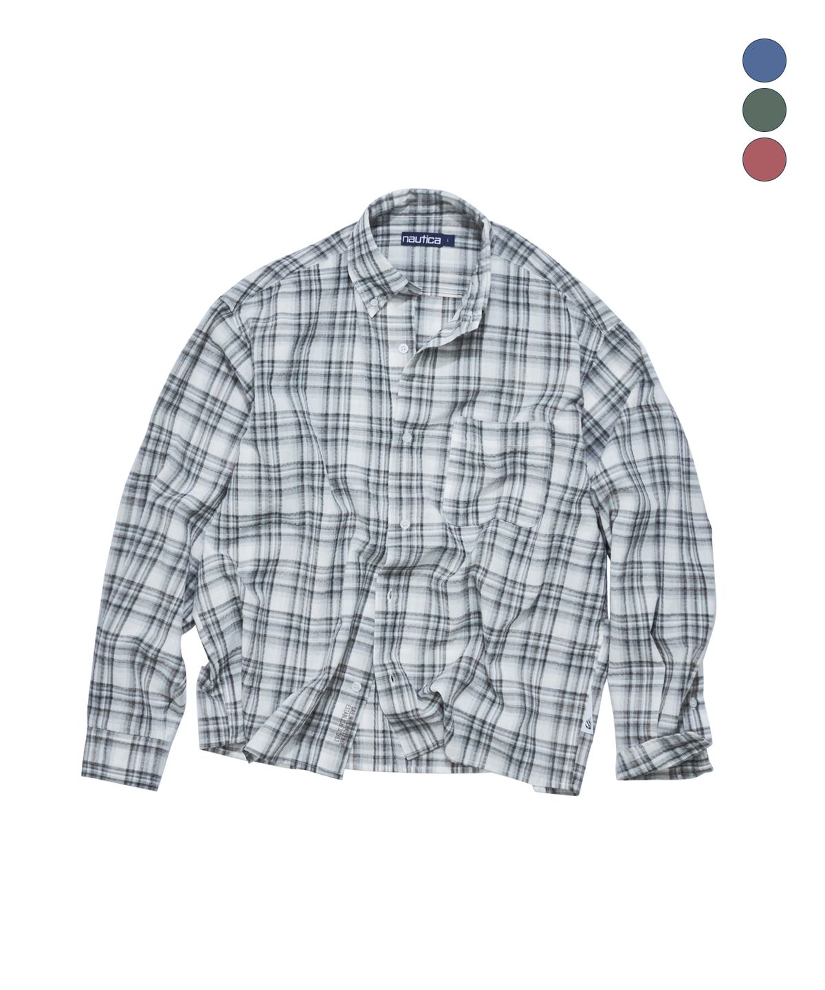 노티카(NAUTICA) 크롭 체크 셔츠(3colors) NST5426
