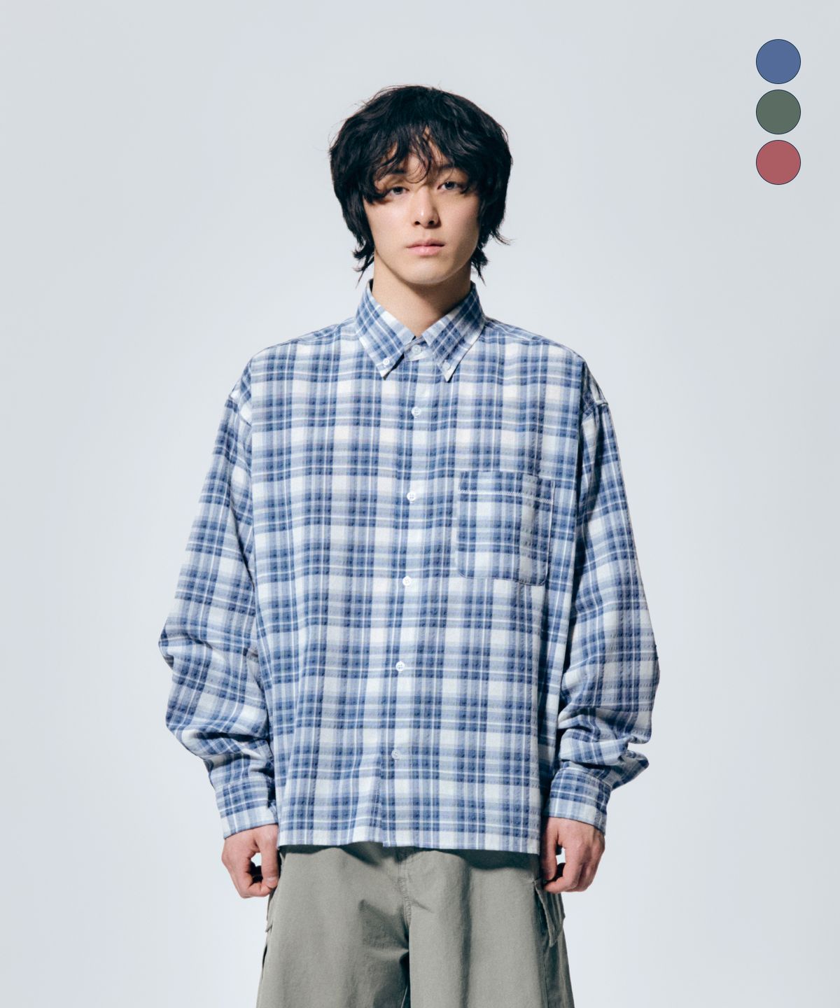 노티카(NAUTICA) 크롭 체크 셔츠(3colors) NST5426