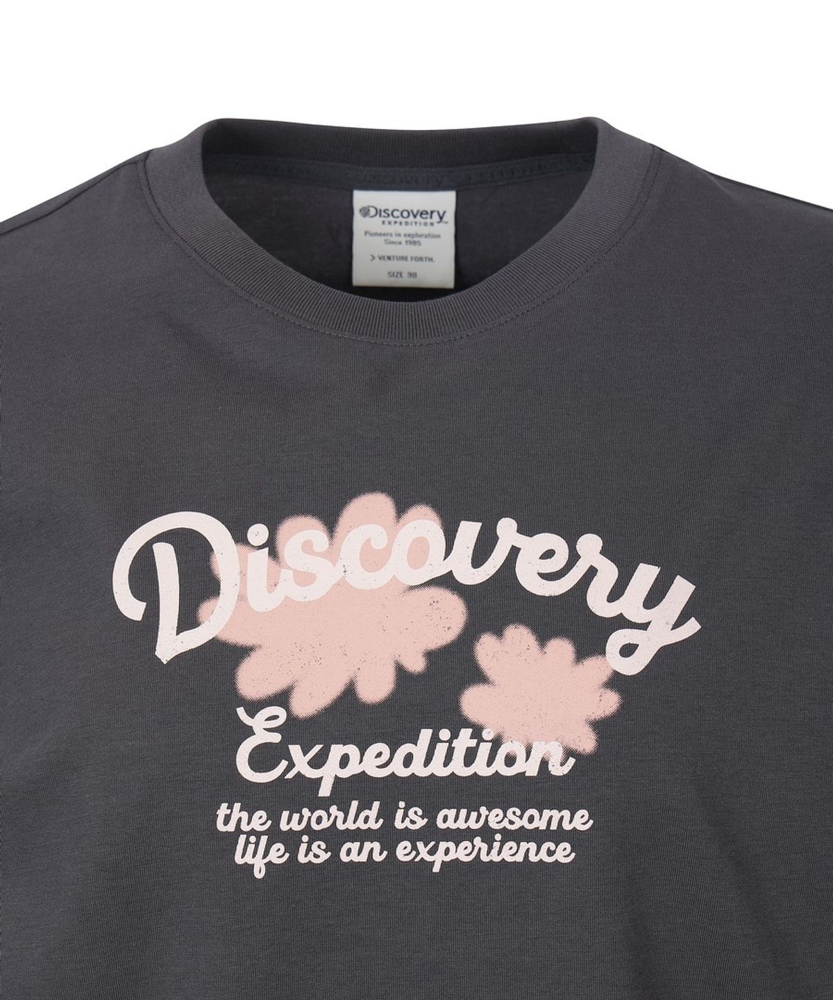디스커버리 익스페디션(DISCOVERY EXPEDITION) 여성 프레시벤트 네이처 그래픽 반팔티 (D.GREY)