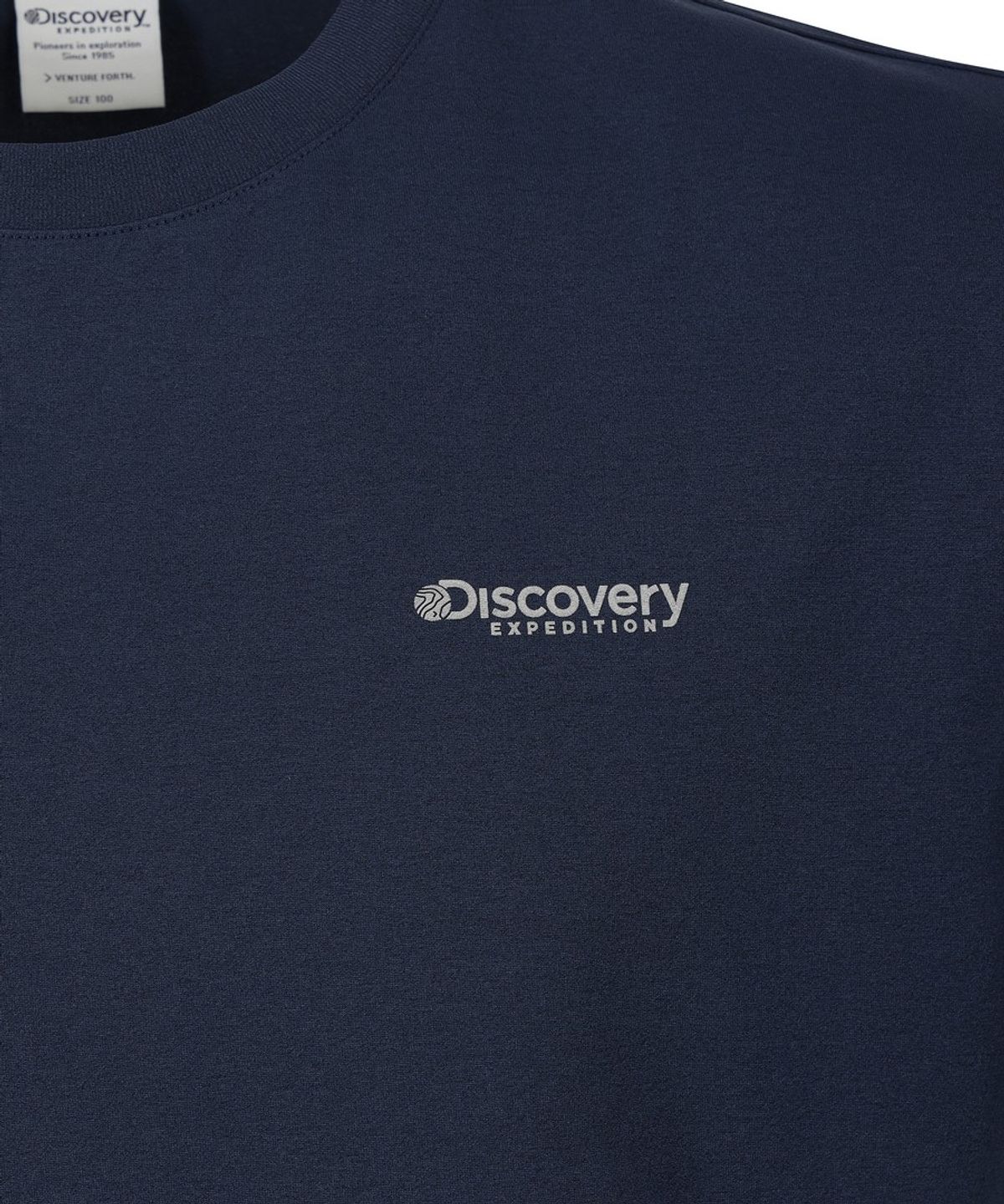 디스커버리 익스페디션(DISCOVERY EXPEDITION) 남성 에버딘 스몰로고 반팔티셔츠 (D/NAVY)