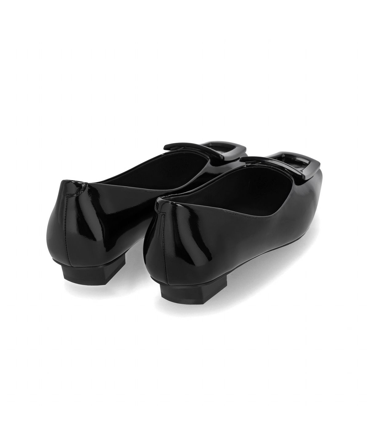 엘칸토(ELCANTO) 인텐스 여성 에나멜 스퀘어 오브제 플랫슈즈 1.5cm LCWD53I613